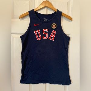 The Nike Tee Team USA Olympics Navy Blue Tank Top Youth  Size XL